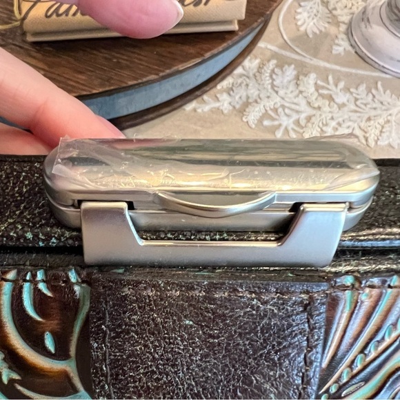 NWT Patricia Nash Gracie Brown and Turquoise Tooled Leather Bag - Picture 8 of 10